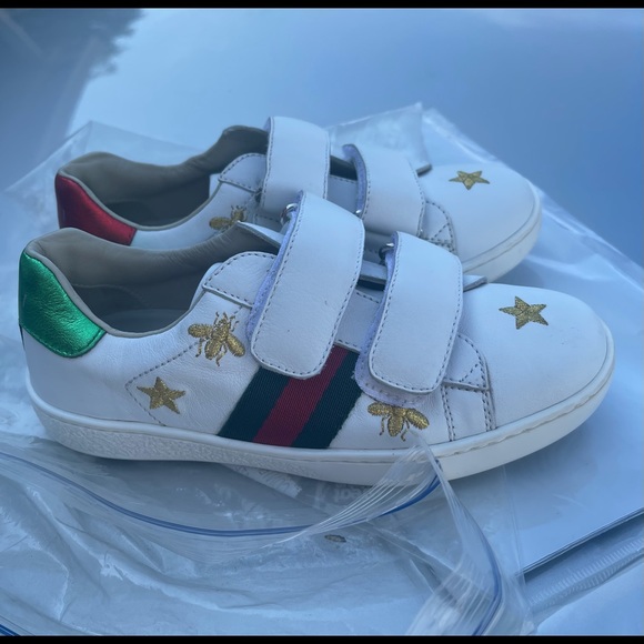 Gucci Kids Ace sneakers white strap Star bee 29/ 7 - Picture 12 of 13